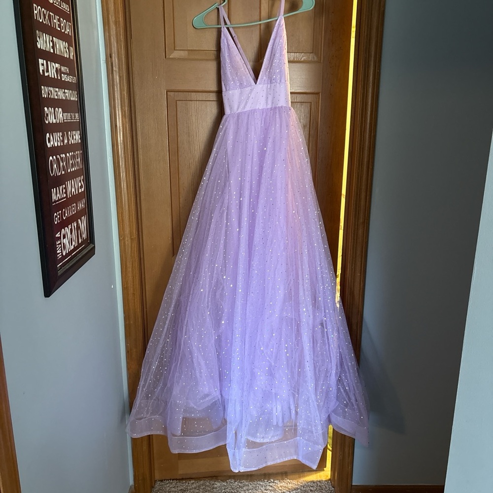 Windsor Lilac Glitter Prom Gown